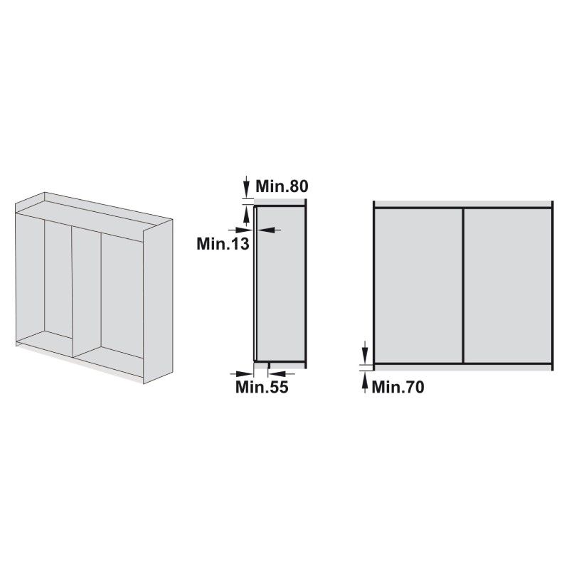 Phụ kiện Cửa lùa xếp tủ áo Hafele 401.30.009