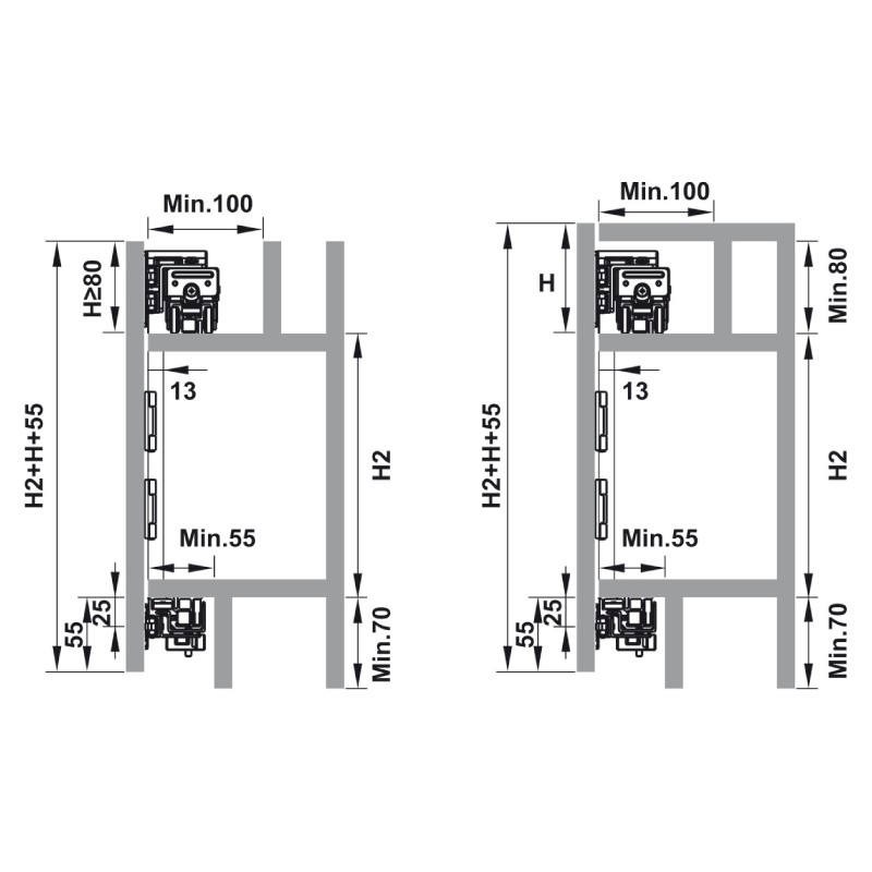 Phụ kiện Cửa lùa xếp tủ áo Hafele 401.30.009