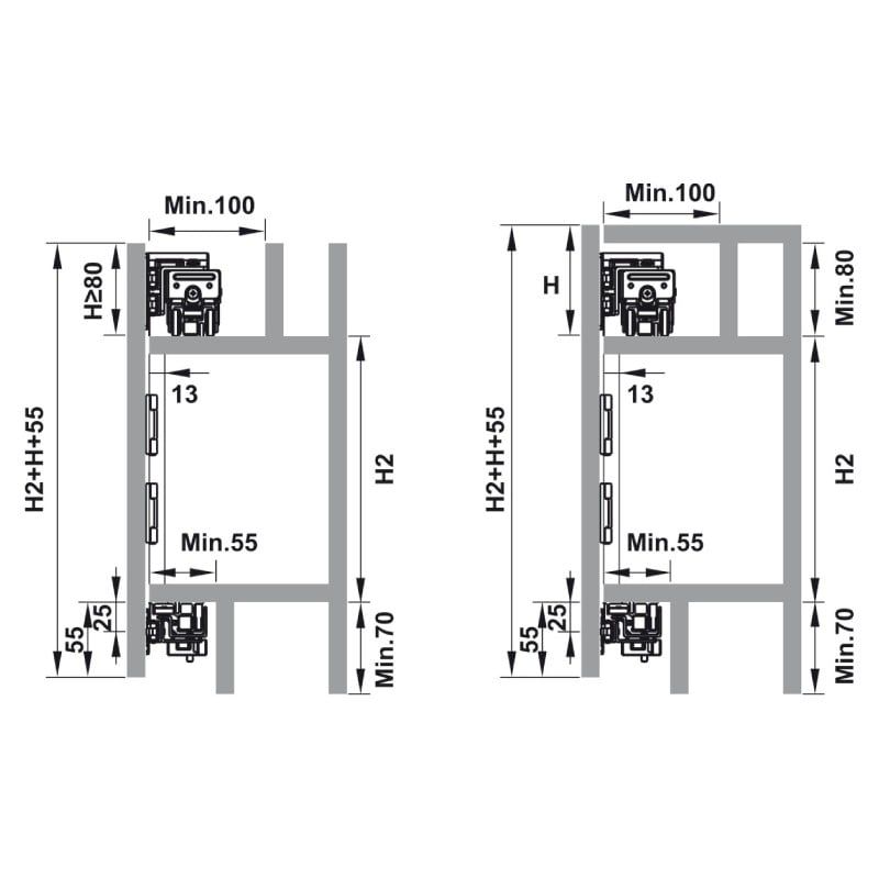 Phụ kiện Cửa lùa xếp tủ áo Hafele 401.30.009