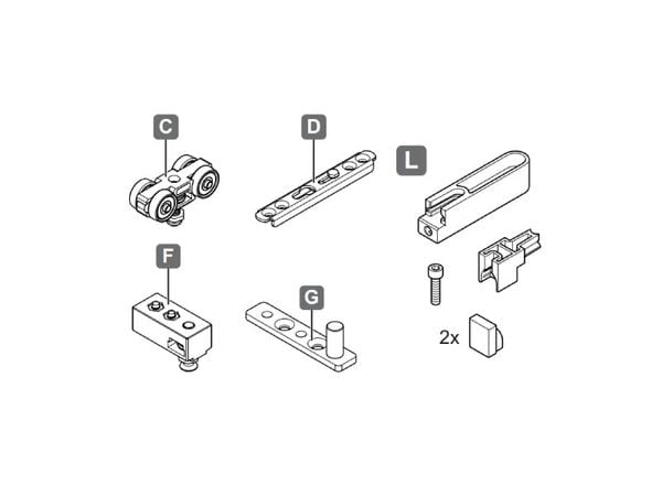 Phụ Kiện Cửa Trượt Xếp SLIDO D-FOLD21 50B Hafele 940.42.510