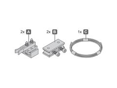 Bộ phụ kiện đồng bộ cho cửa trượt 2 cánh CLASSIC P Hafele 940.44.002
