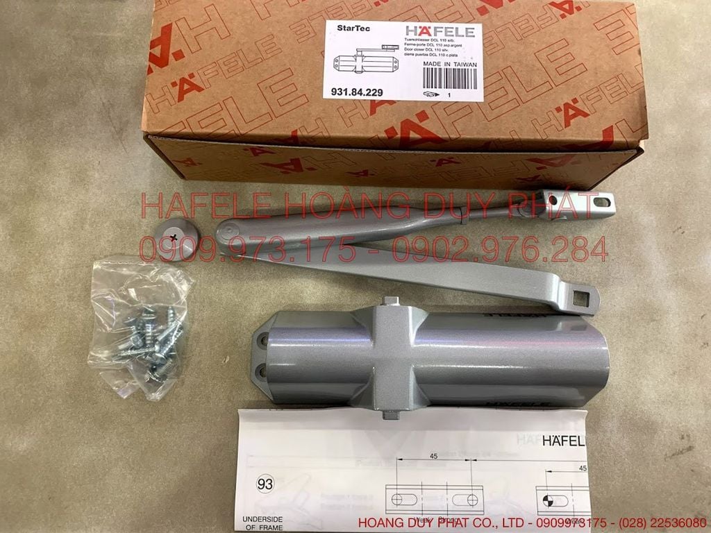 Cùi chỏ hơi Hafele không dừng 60kg 931.84.229