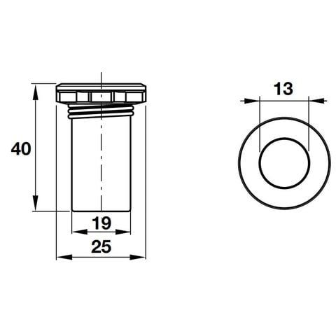 Nắp chốt âm Hafele màu đen 911.81.117