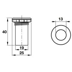 Nắp chốt âm Hafele màu đen 911.81.117