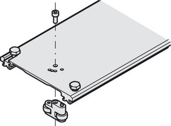 Thanh kết nối phía trên nóc tủ cho 2 cánh cửa khi xếp, có thể điều chỉnh dài 650 mm Hafele 408.30.093