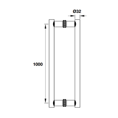 Tay nắm kéo chữ H 1200mm Hafele 499.68.036