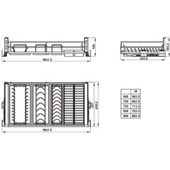 Kệ để chén đĩa Hafele 700mm Hafele 549.08.885