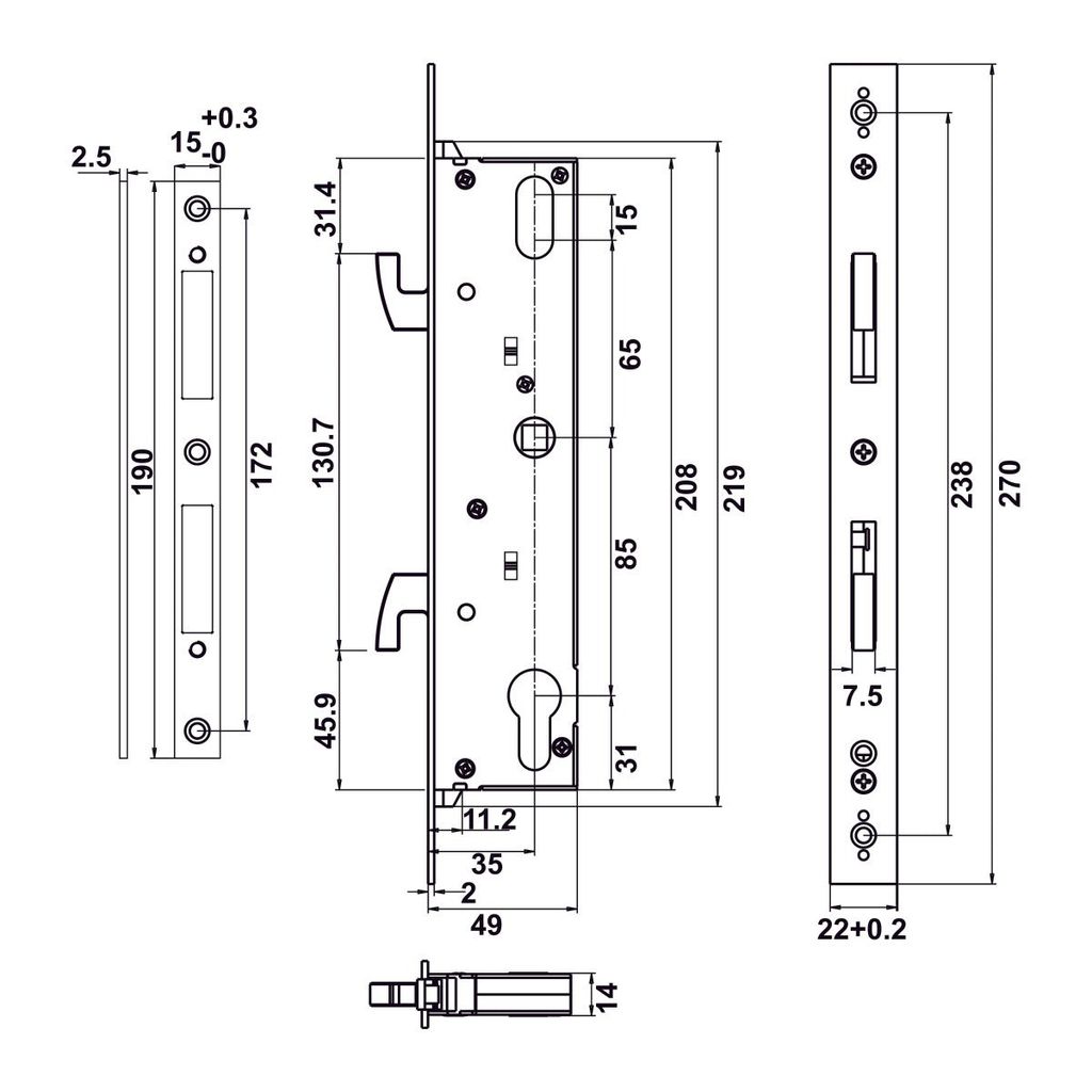 Khóa điện tử Hafele cho cửa lùa DL6600 912.20.144