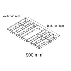 Khay chia muỗng nĩa Hafele 900mm Màu xám 556.52.249