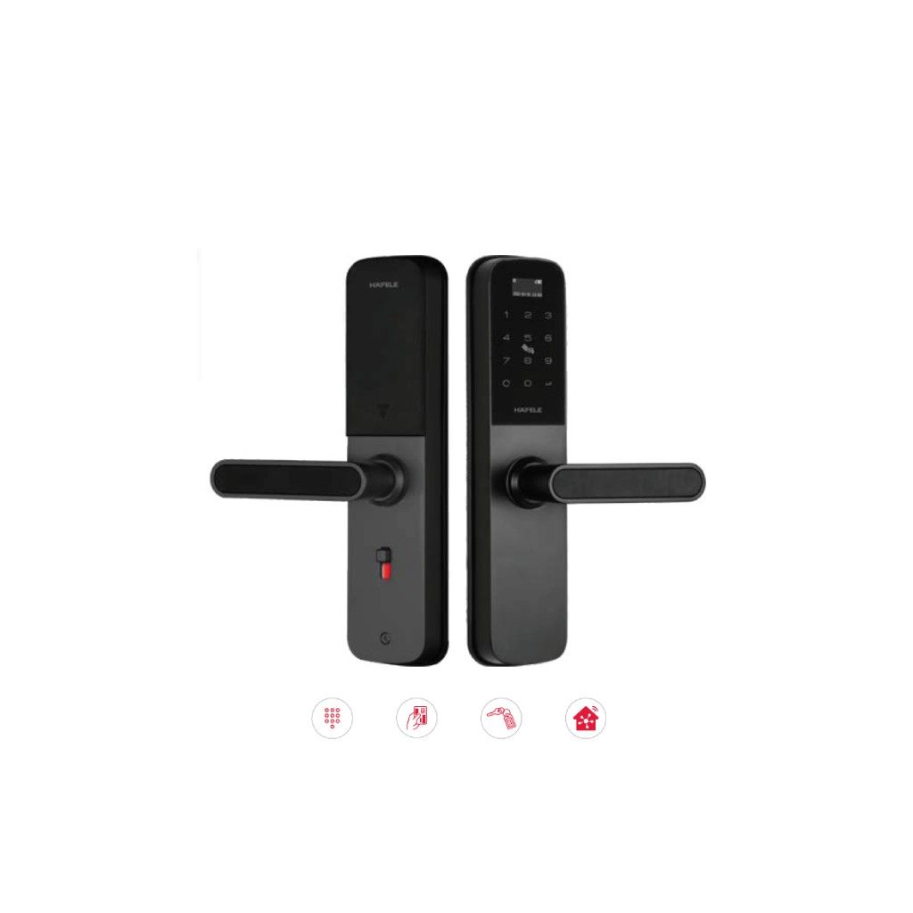 Khoá điện tử Hafele DL6000 912.20.581 (mã số, thẻ từ, chìa cơ, kết nối App)