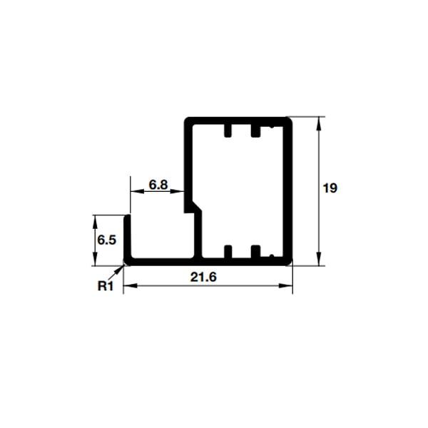 Khung nhôm kính Hafele màu đen 563.58.303