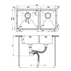 Chậu rửa chén Hafele 860mm HS21-SSN2S90 567.96.310