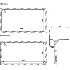 Chậu rửa chén Hafele 860mm HS21-SSN2S90 567.96.310