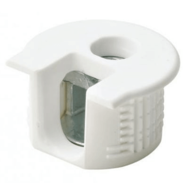 Vỏ nối Rafix 20 không vành không chốt, nhựa, với cơ cấu siết màu trắng Hafele 263.10.705