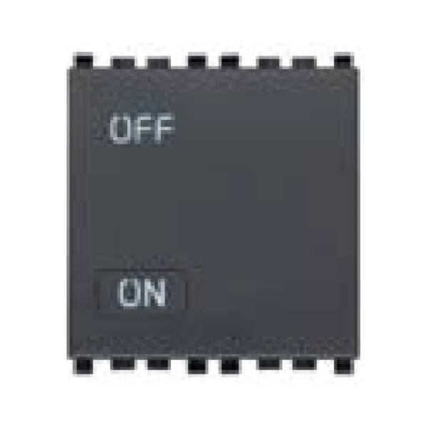 Hạt công tắc 1 chiều, 2 cực, có kí hiệu ON/OFF, 250V~ màu đen 985.56.073