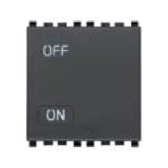 Hạt công tắc 1 chiều, 2 cực, có kí hiệu ON/OFF, 250V~ màu đen 985.56.073
