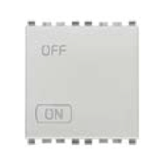 Hạt công tắc 1 chiều, 2 cực, có kí hiệu ON/OFF, 250V~ màu bạc 985.56.074