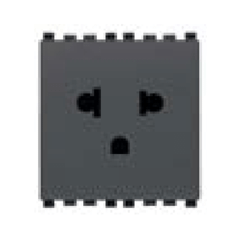 Ổ cắm 250V~, chuẩn châu Âu - Mỹ màu đen 985.56.075