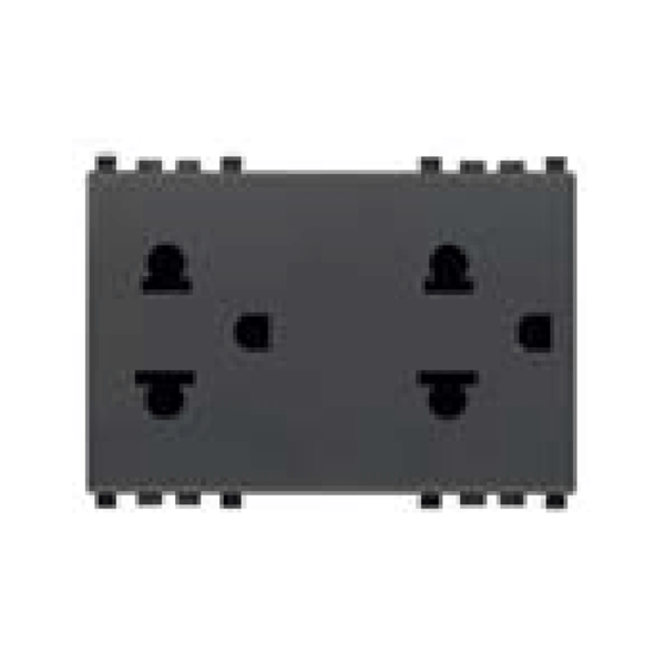 Ổ cắm 250V~, chuẩn châu Âu - Mỹ màu đen 985.56.077