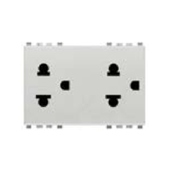 Ổ cắm 250V~, chuẩn châu Âu - Mỹ màu bạc 985.56.078