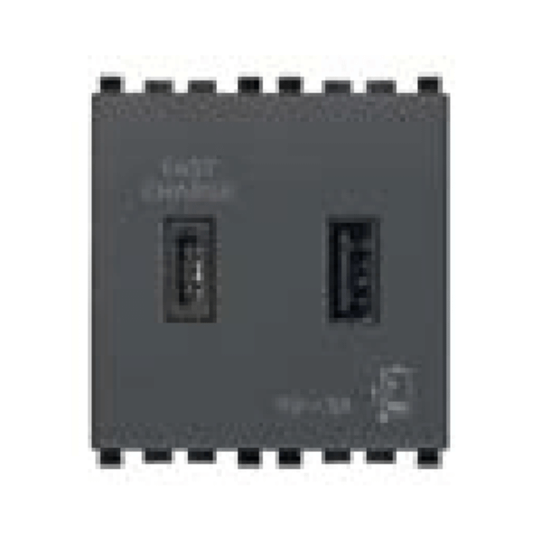 Cổng sạc USB A+C màu đen 985.56.088