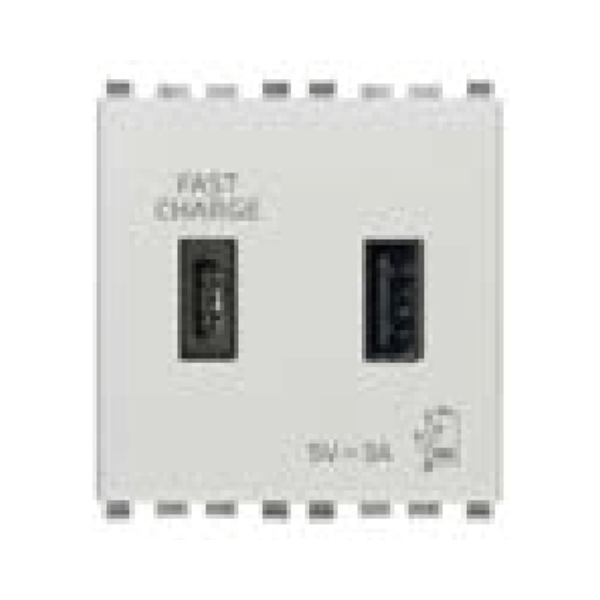Cổng sạc USB A+C màu bạc 985.56.089