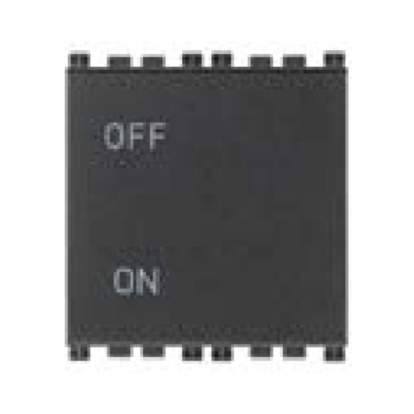 Hạt công tắc 1 chiều, 2 cực, có kí hiệu ON/OFF, 250V~ màu đen 985.56.015