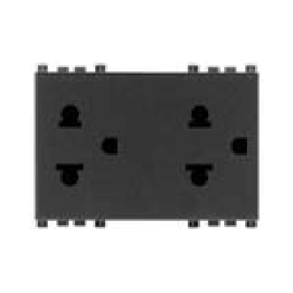 Ổ cắm 250V~, chuẩn châu Âu - Mỹ màu đen 985.56.021