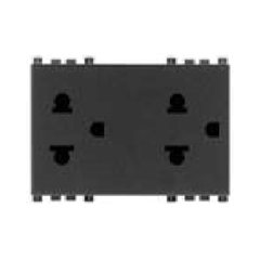Ổ cắm 250V~, chuẩn châu Âu - Mỹ màu đen 985.56.021