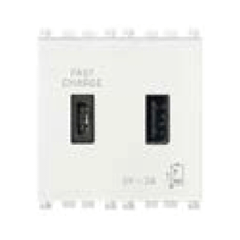 Cổng sạc USB A+C màu trắng 985.56.038