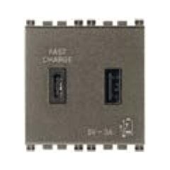 Cổng sạc USB A+C màu nâu 985.56.039