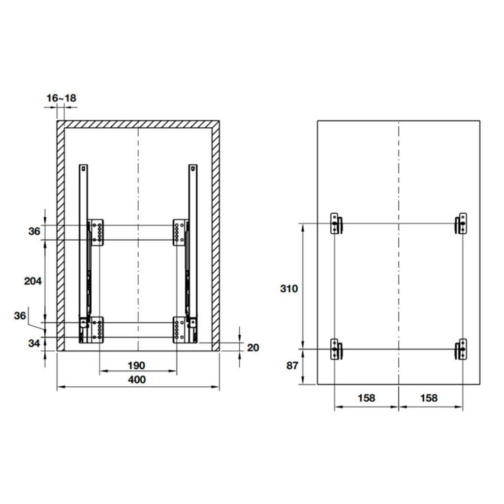 Thùng rác âm tủ Cucina 400mm 503.48.504