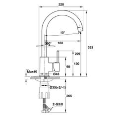Vòi bếp Hafele HT19-CH1F220 570.51.290