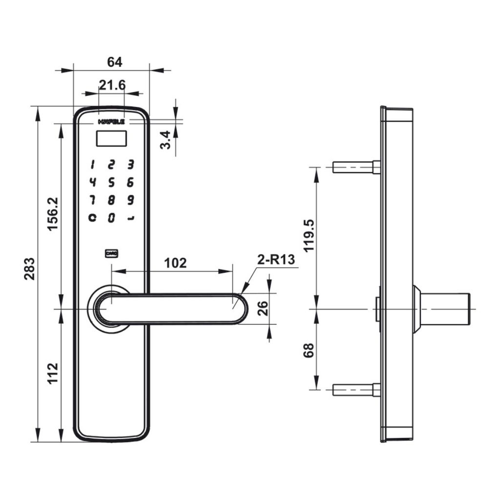 Khóa điện tử Hafele DL7000 912.05.497