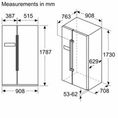 Tủ Lạnh 2 Cánh Side By Side Bosch KAN93VIFPG Series 4