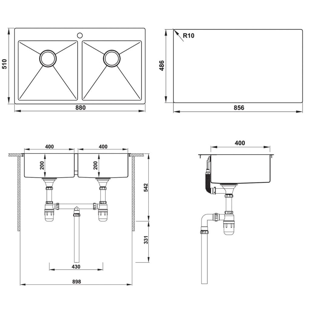 Combo Chậu bếp Hafele 567.20.577