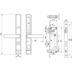 Khóa điện tử Hafele cho cửa lùa DL6600 912.20.144