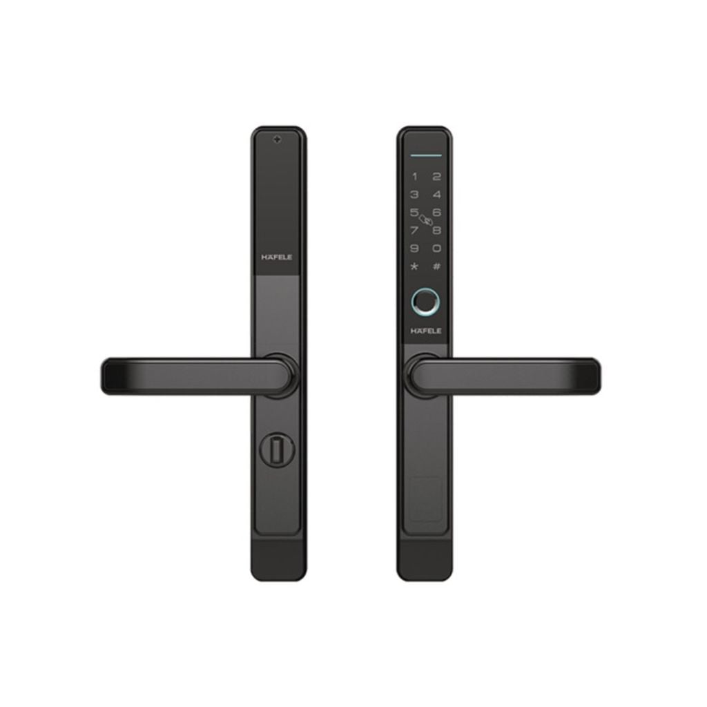 Khóa điện tử Hafele DL6600 912.20.145 (mã số, thẻ từ, chìa cơ, vân tay, kết nối App)