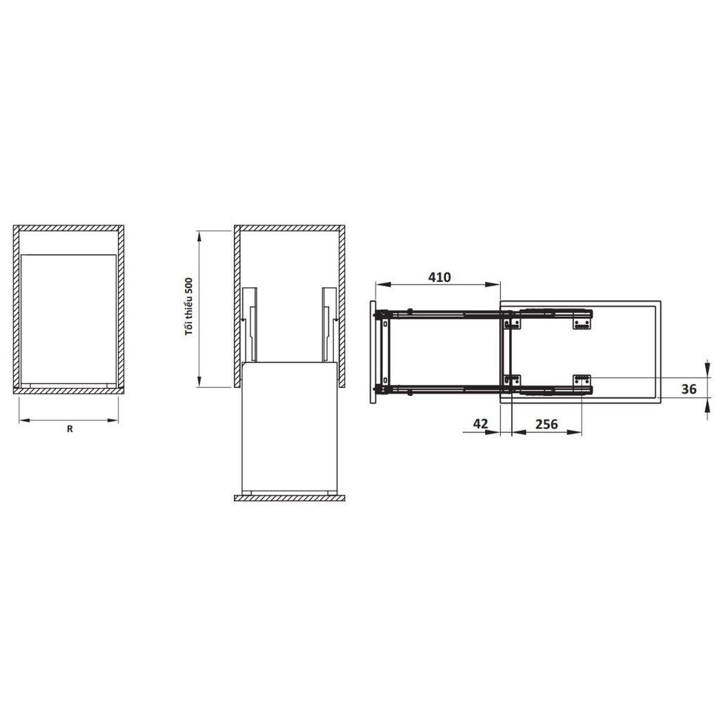 Rổ kéo để gia vị Cucina 350mm Mạ Chrome 549.20.234