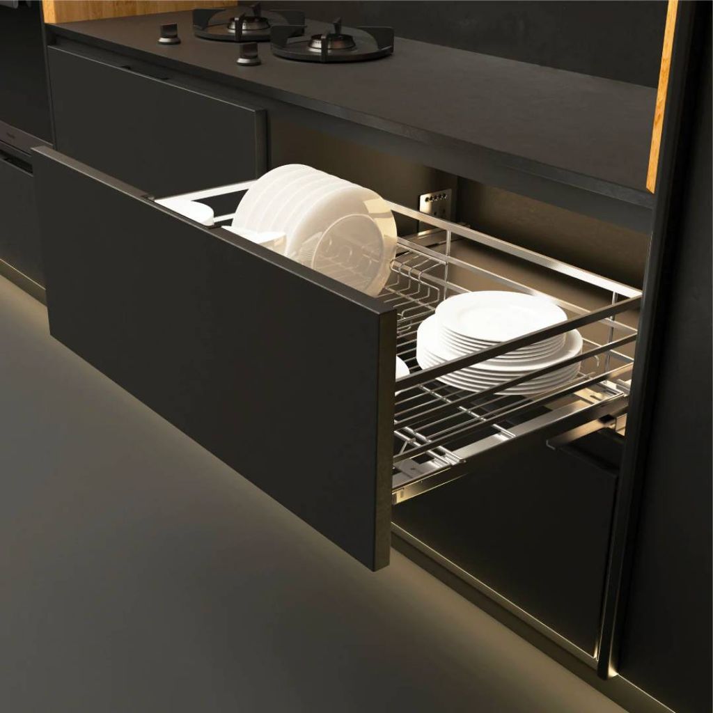 Rổ kéo để chén đĩa Cucina 700mm Mạ Chrome 549.08.205