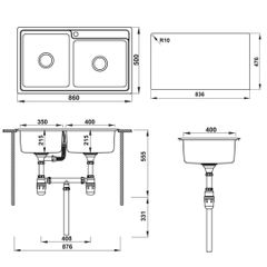 Combo Chậu bếp Hafele 567.20.586
