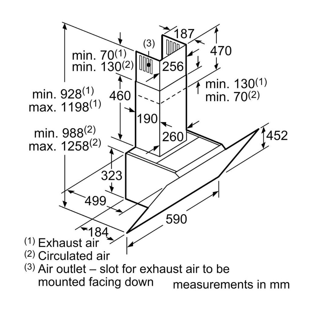 Máy hút mùi gắn tường Bosch 59cm DWK67CM60B Series 4