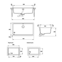 Chậu đá Hafele 750mm HS20-GEN1S80 màu đen 570.30.300