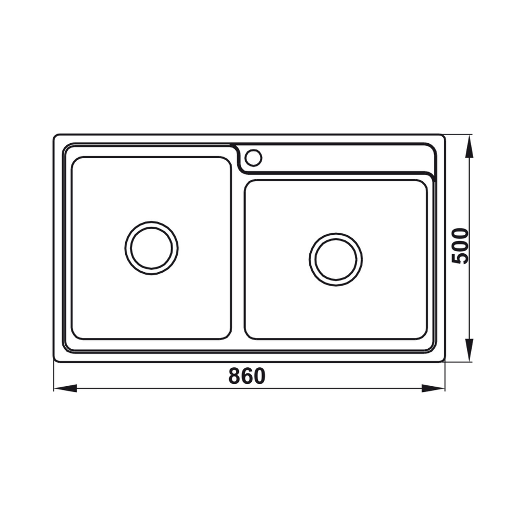 Chậu rửa chén Hafele 860mm HS20-SSN2S90L 567.20.546