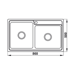 Chậu rửa chén Hafele 860mm HS20-SSN2S90L 567.20.546