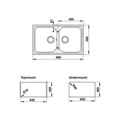Chậu đá Hafele 860mm HS19-GEN2R90 570.35.380 màu đen