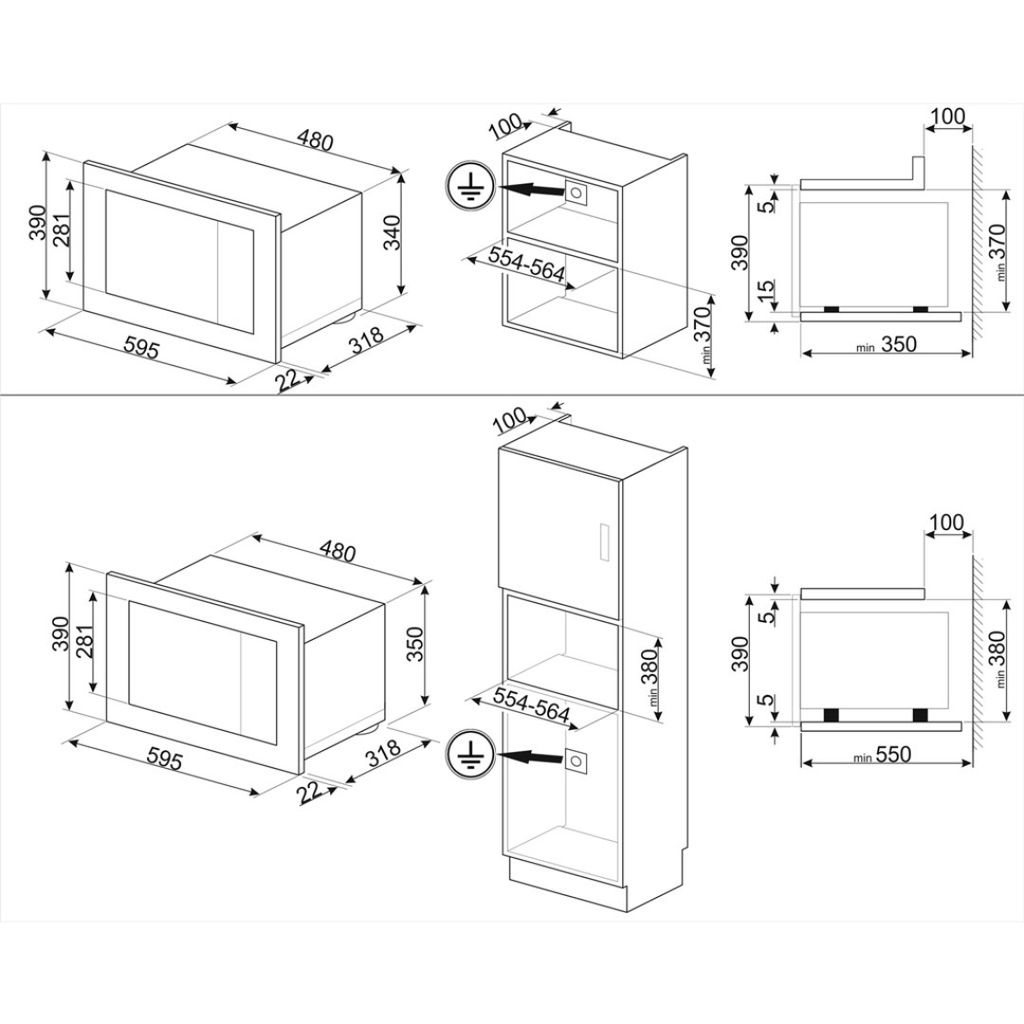 Lò vi sóng kết hợp nướng Smeg FMI120S2 536.34.192