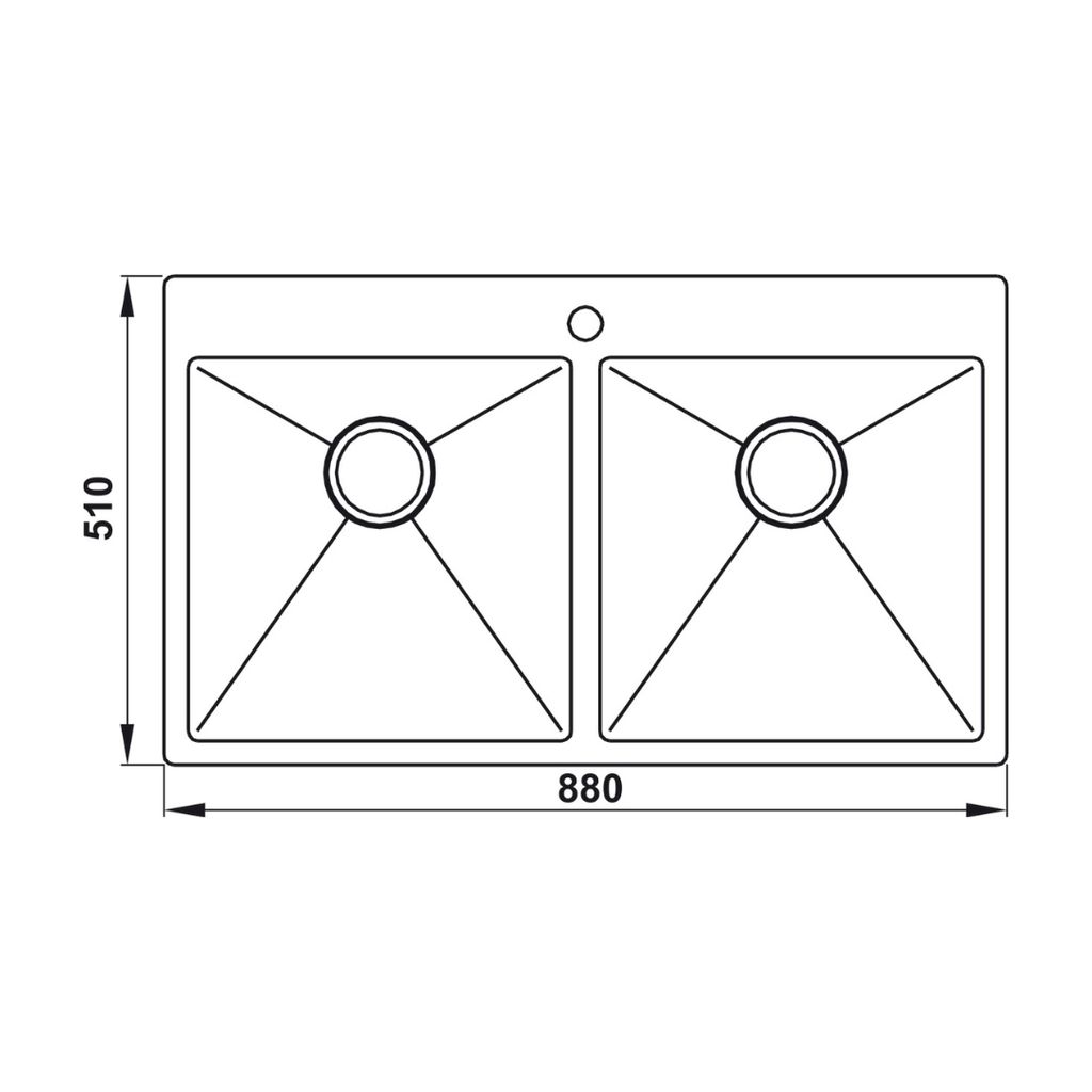 Chậu rửa chén Hafele 880mm HS20-SSN2S90 567.20.537