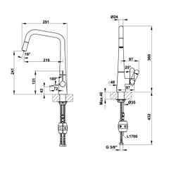 Vòi rửa chén Häfele Hydros HT20-CH1P241 570.82.220