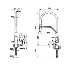 Vòi rửa chén Häfele Hydros HT20-CH1F187 570.82.230